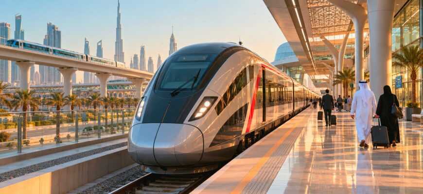 Etihad Rail из Дубая в Абу-Даби